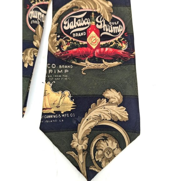 Tabasco Brand Gulf Shrimp Men Silk Necktie Standard 59 Inch WPL 4075 - Picture 2 of 7